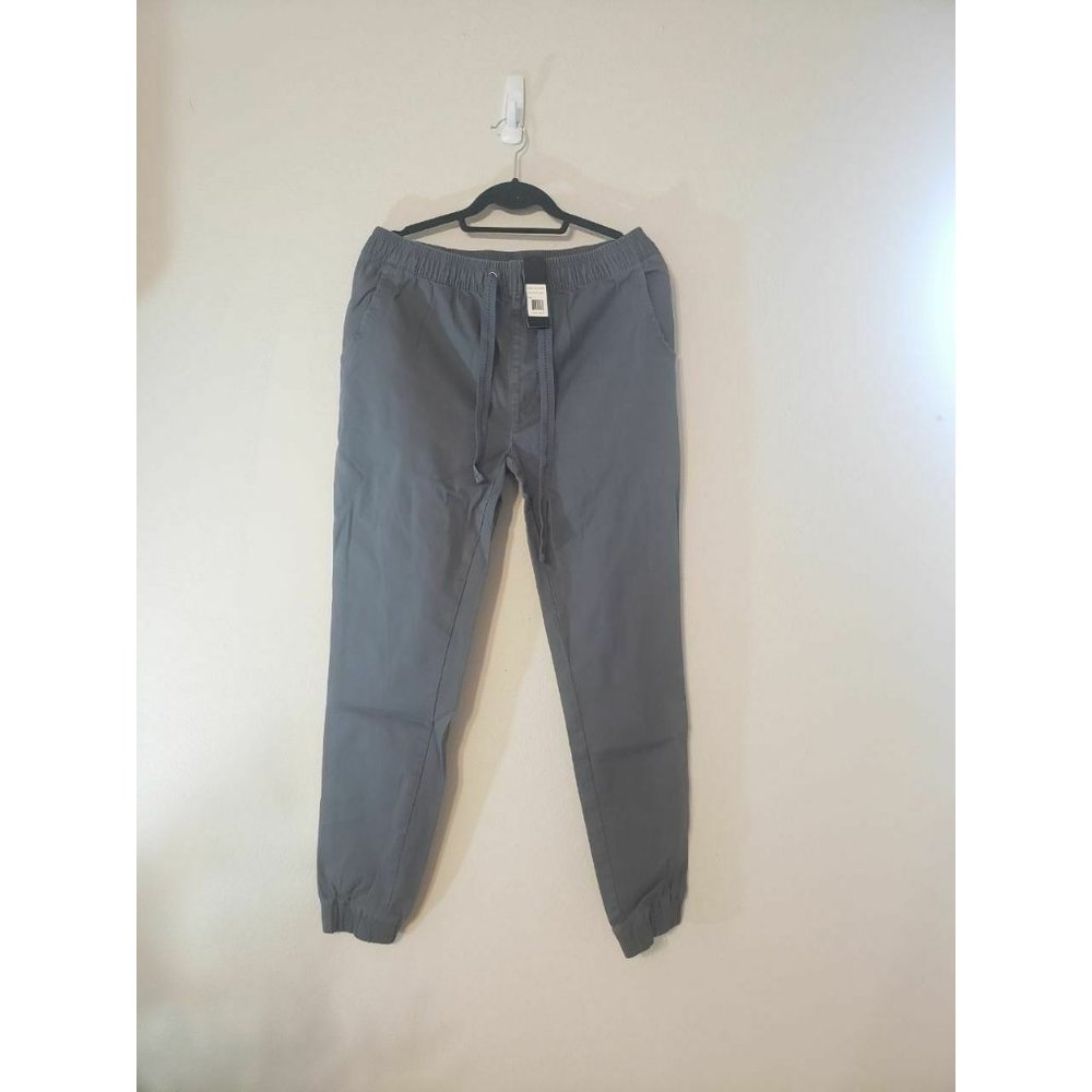 Galaxy by Harvic Men's Basic Stretch Twill Joggers Dark Grey